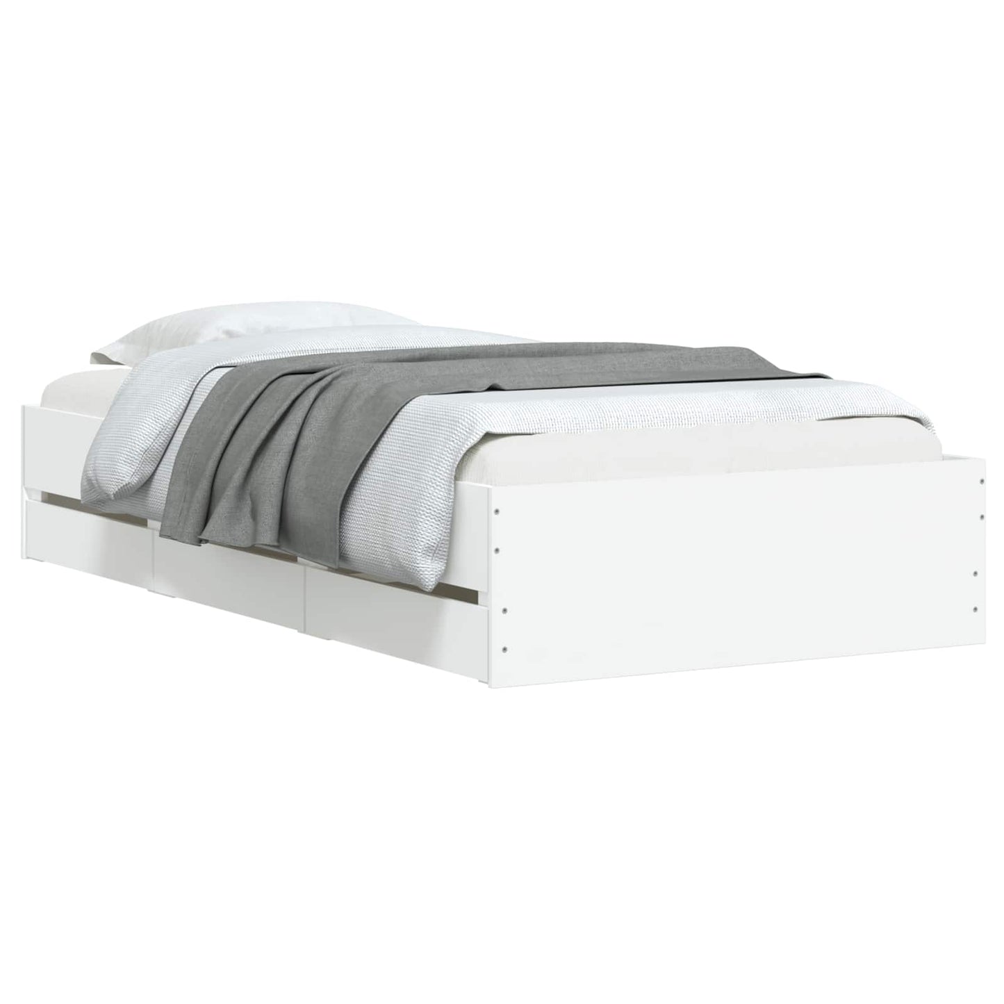 Bed Frame with Storage White 80 x 200 cm Engineered Wood