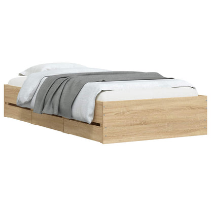 Bed Frame with Storage Sonoma Oak 80 x 200 cm Engineered Wood