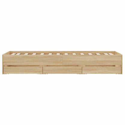 Bed Frame with Storage Sonoma Oak 80 x 200 cm Engineered Wood