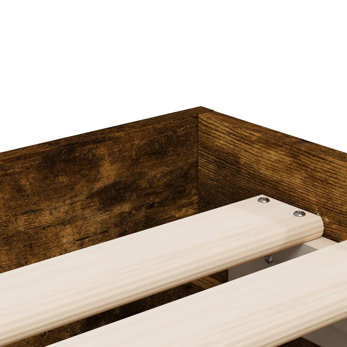 Bed Frame with Storage Smoked Oak 80 x 200 cm Engineered Wood