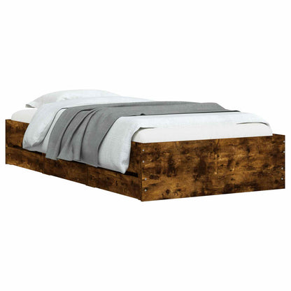 Bed Frame with Storage Smoked Oak 80 x 200 cm Engineered Wood