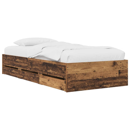 Bed Frame with Storage Old Wood 80 x 200 cm Engineered Wood