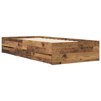 Bed Frame with Storage Old Wood 80 x 200 cm Engineered Wood