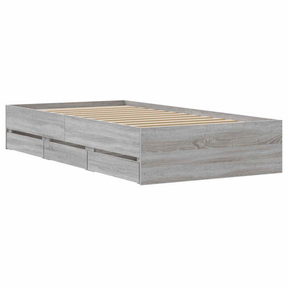 Bed Frame with Storage with Drawer Concrete Grey 80 x 200 cm