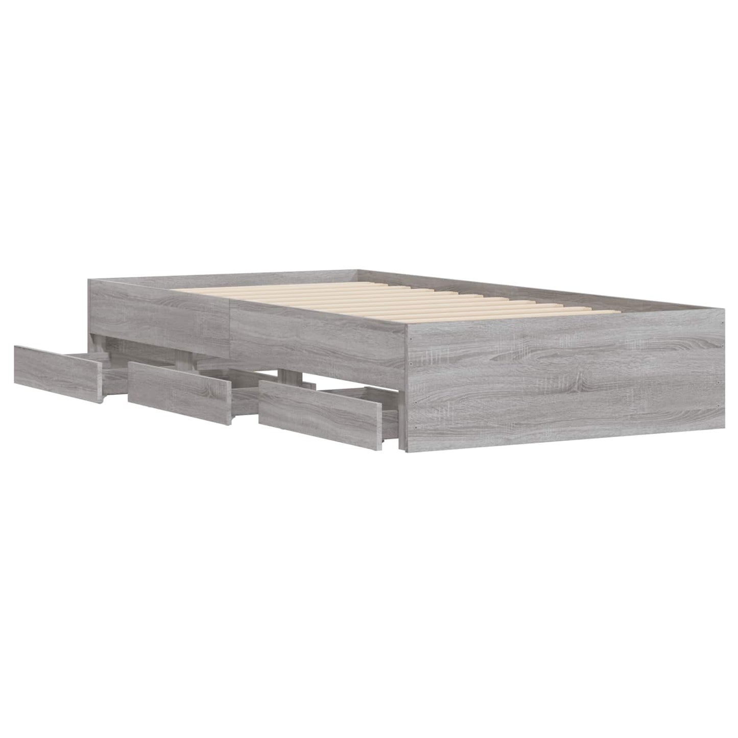 Bed Frame with Storage with Drawer Concrete Grey 80 x 200 cm