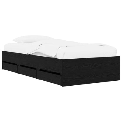 Bed Frame with Storage Black Oak 80 x 200 cm Engineered Wood