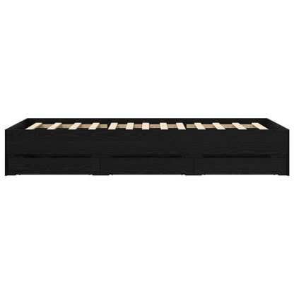 Bed Frame with Storage Black Oak 80 x 200 cm Engineered Wood