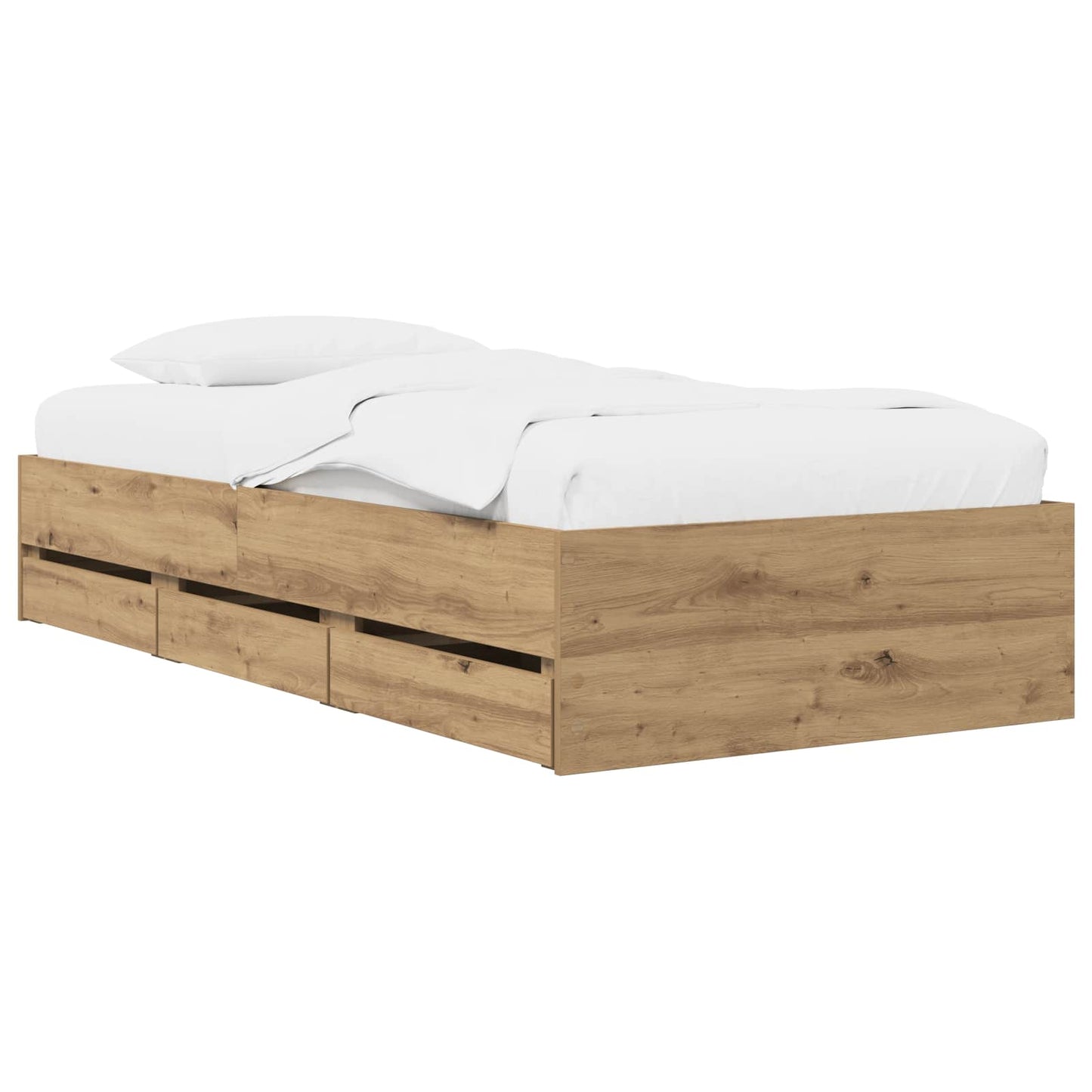 Bed Frame with Storage Artisian Oak 80 x 200 cm Engineered Wood