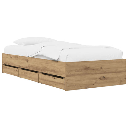 Bed Frame with Storage Artisian Oak 80 x 200 cm Engineered Wood