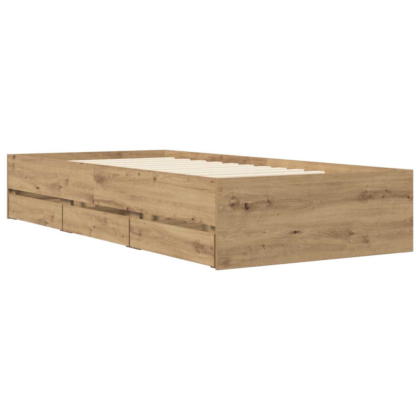 Bed Frame with Storage Artisian Oak 80 x 200 cm Engineered Wood