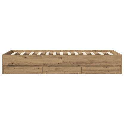 Bed Frame with Storage Artisian Oak 80 x 200 cm Engineered Wood