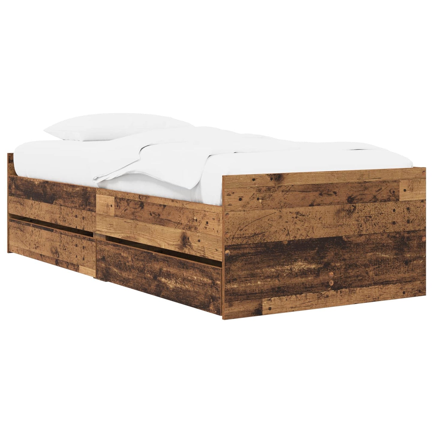 Bed Frame with Storage Old Wood 80 x 200 cm Engineered Wood