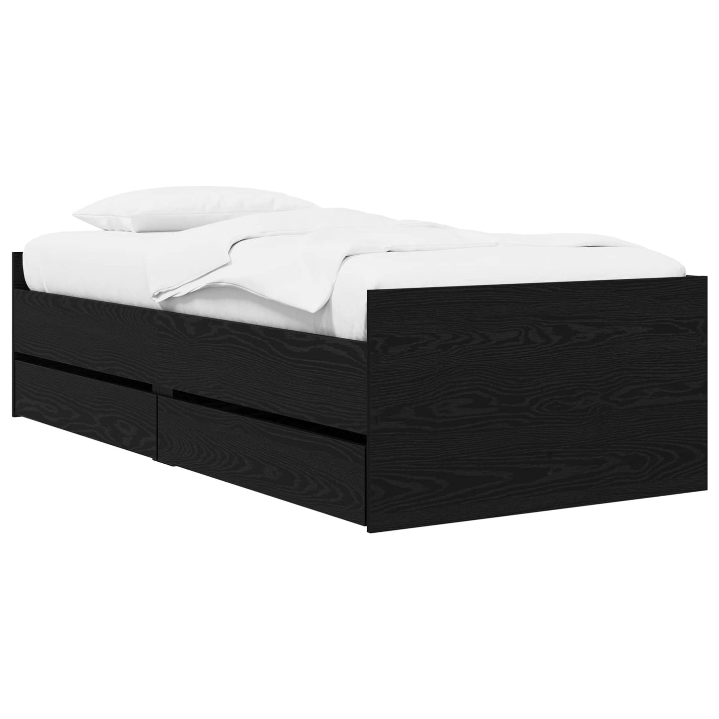 Bed Frame with Storage Black Oak 80 x 200 cm Engineered Wood