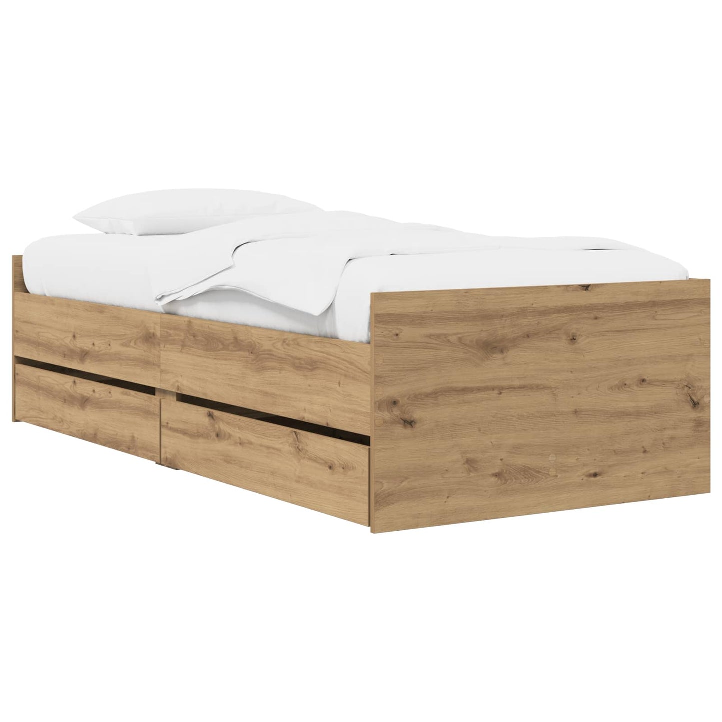 Bed Frame with Storage Artisian Oak 80 x 200 cm Engineered Wood