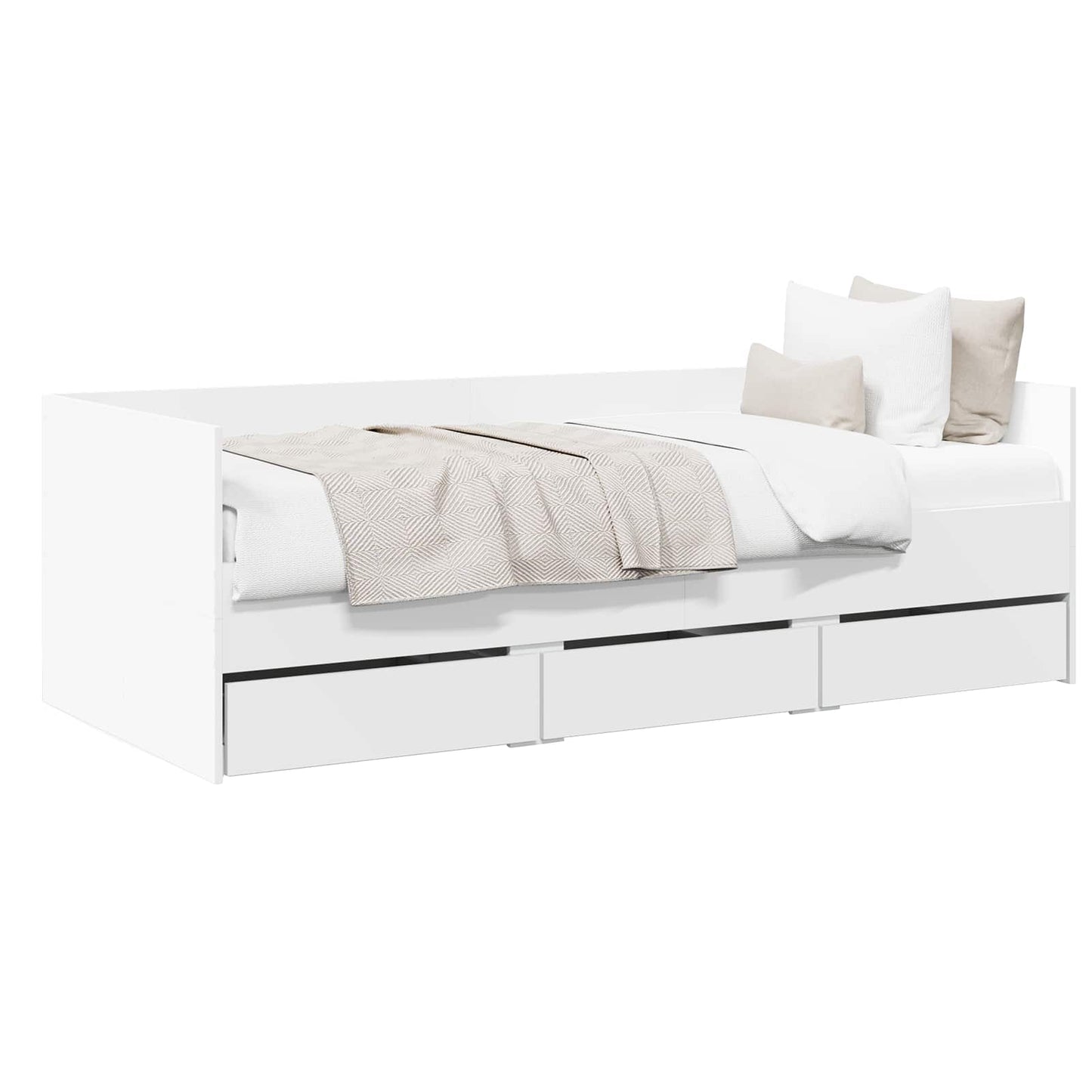 Bed Frame with Storage White 80 x 200 cm Engineered Wood