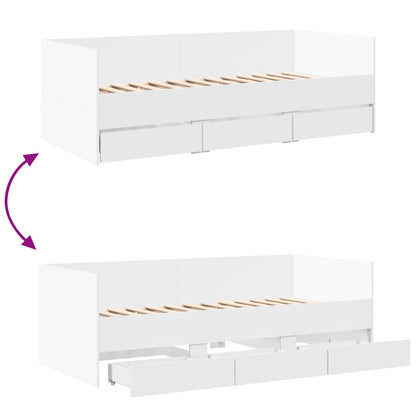 Bed Frame with Storage White 80 x 200 cm Engineered Wood