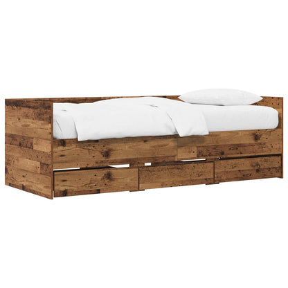 Bed Frame with Storage Old Wood 80 x 200 cm Engineered Wood