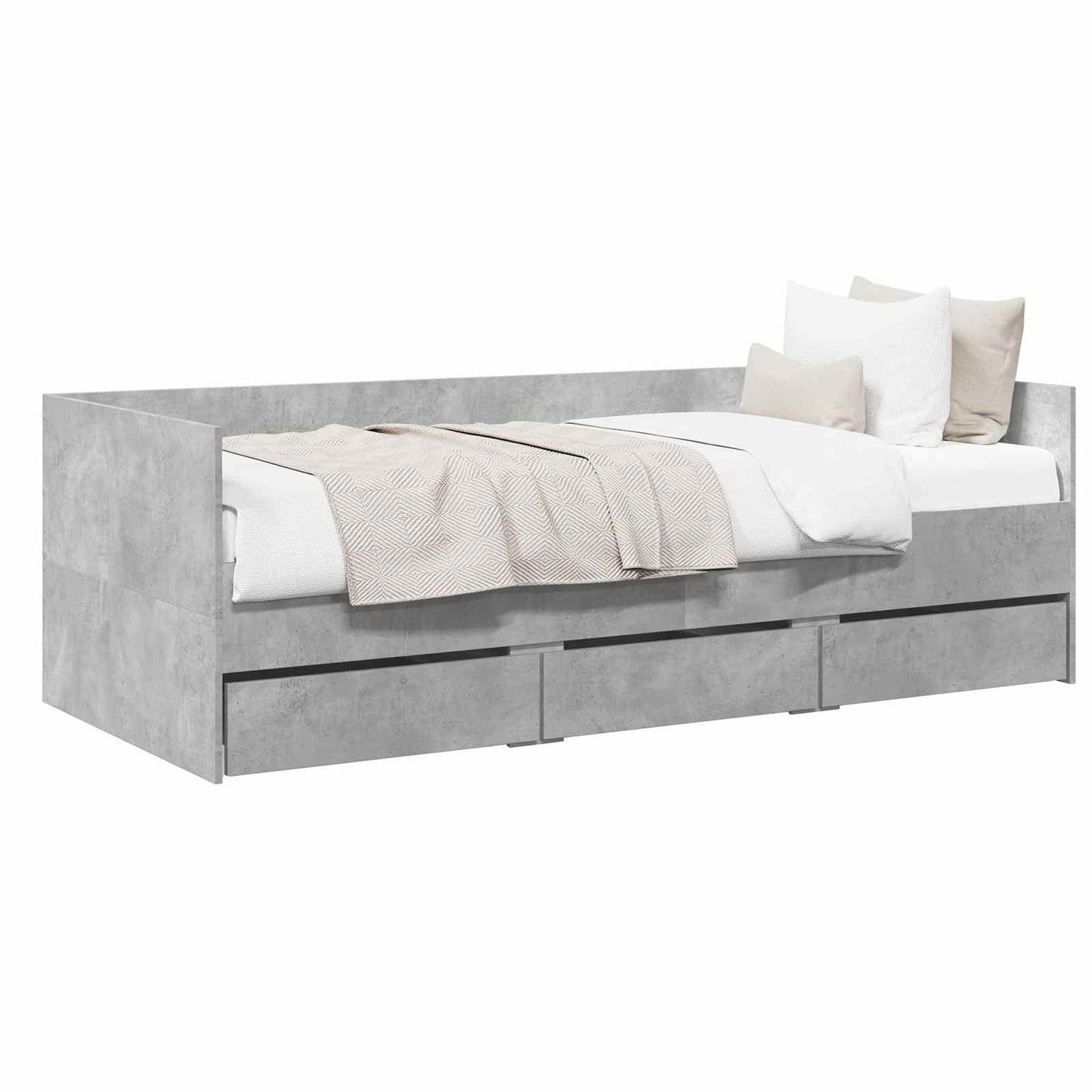 Bed Frame with Storage Concrete Grey 80 x 200 cm