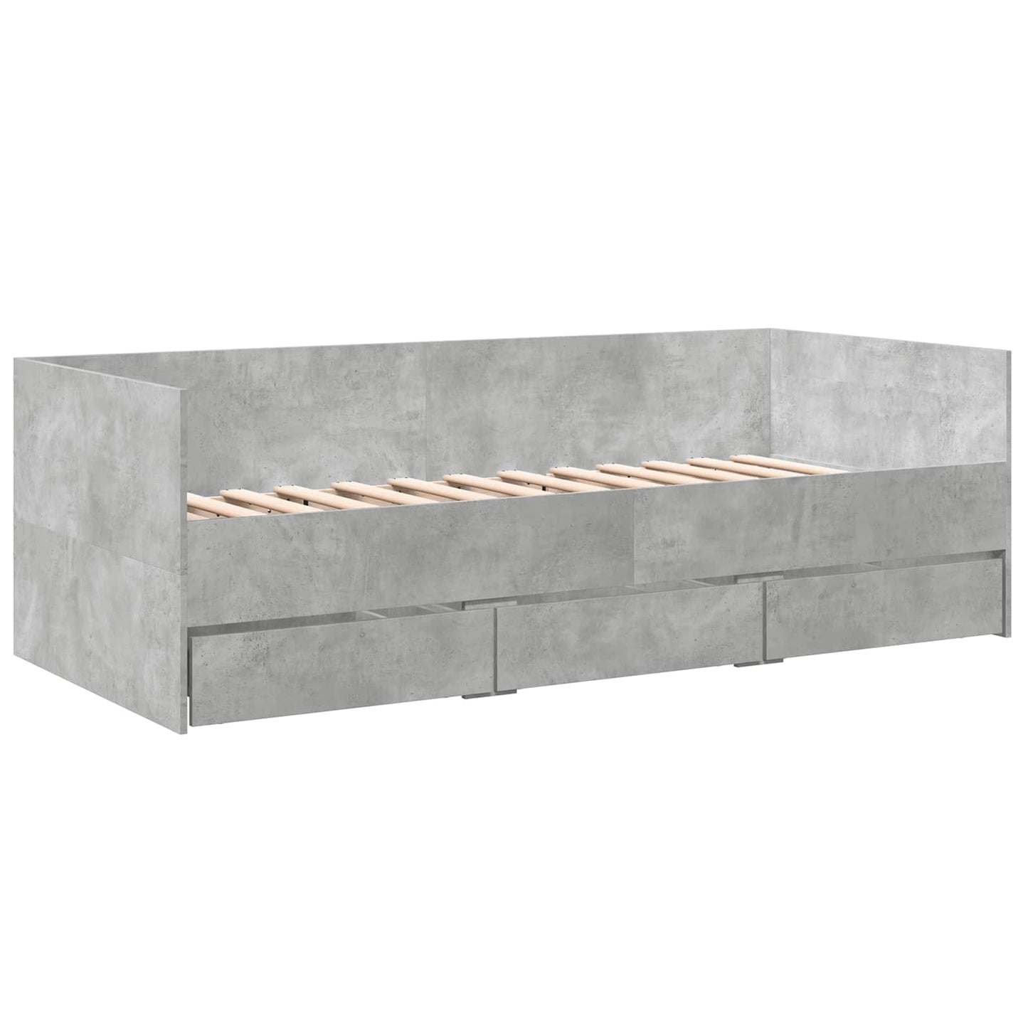 Bed Frame with Storage Concrete Grey 80 x 200 cm