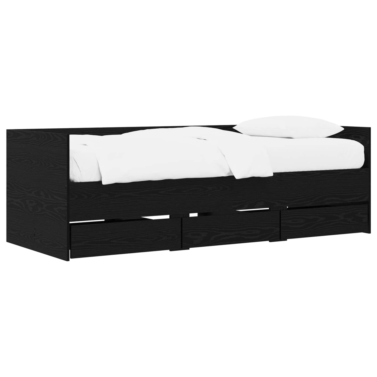 Bed Frame with Storage Black Oak 80 x 200 cm Engineered Wood