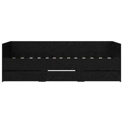 Bed Frame with Storage Black Oak 80 x 200 cm Engineered Wood