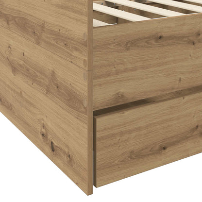 Bed Frame with Storage Artisian Oak 80 x 200 cm Engineered Wood