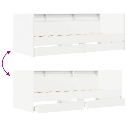 Bed Frame with Storage White 80 x 200 cm Engineered Wood
