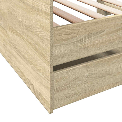 Bed Frame with Storage Sonoma Oak 80 x 200 cm Engineered Wood