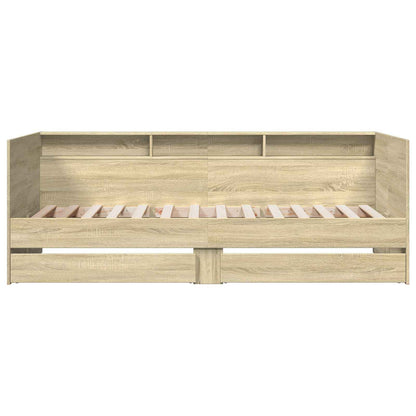 Bed Frame with Storage Sonoma Oak 80 x 200 cm Engineered Wood
