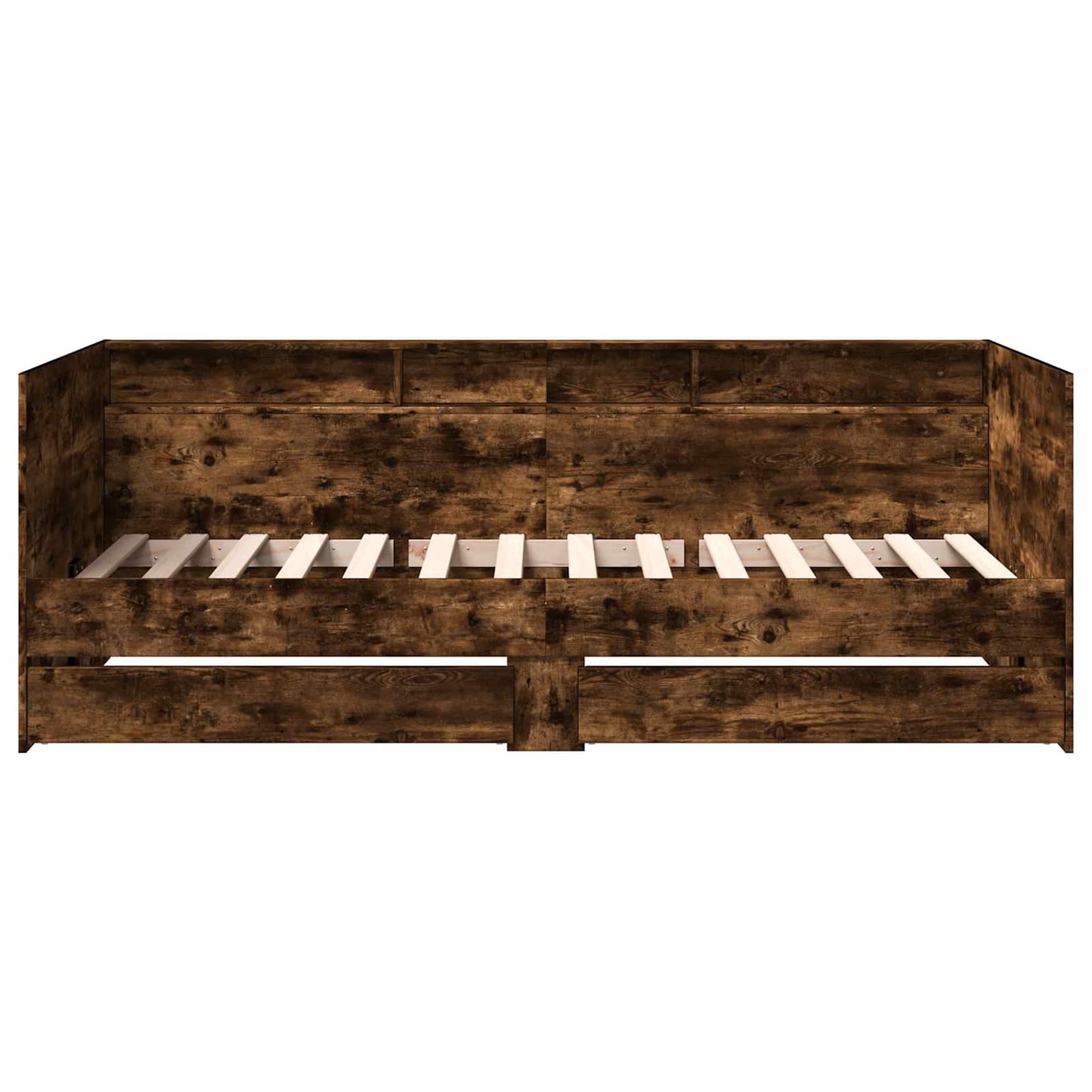 Bed Frame with Storage Smoked Oak 80 x 200 cm Engineered Wood