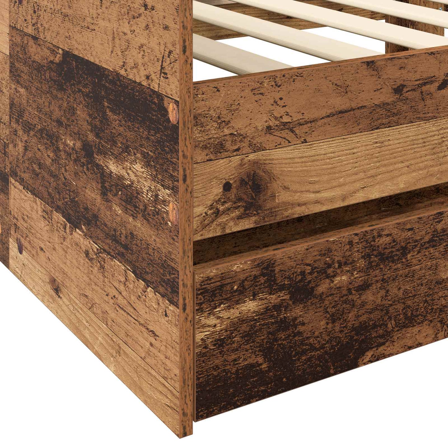 Bed Frame with Storage Old Wood 80 x 200 cm Engineered Wood