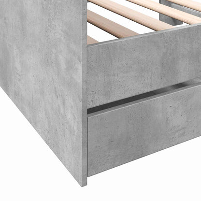 Bed Frame with Storage Concrete Grey 80 x 200 cm