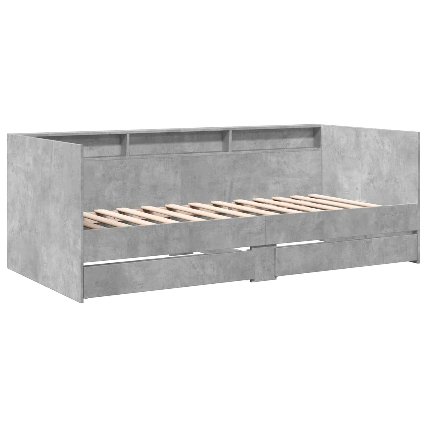 Bed Frame with Storage Concrete Grey 80 x 200 cm