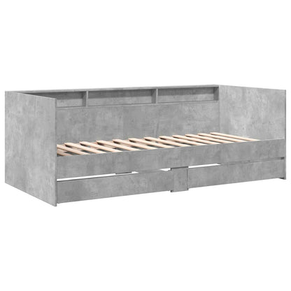 Bed Frame with Storage Concrete Grey 80 x 200 cm