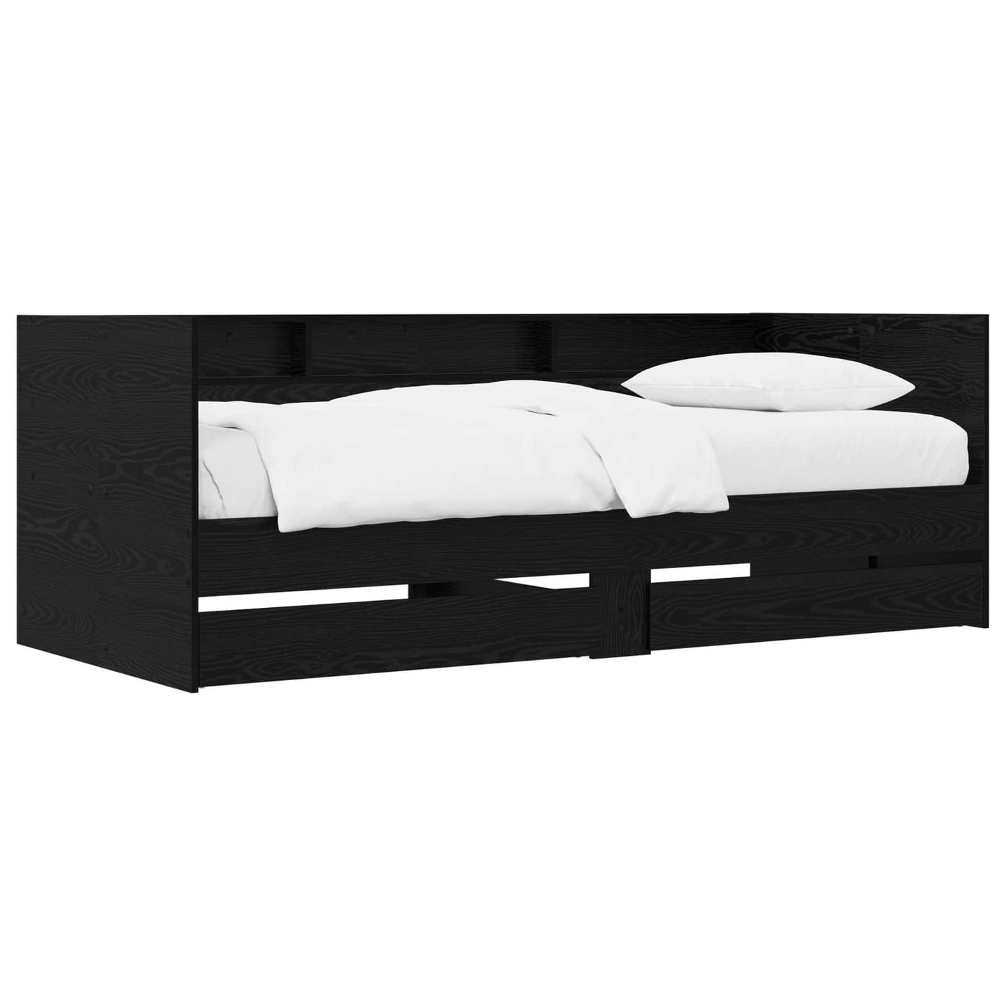 Bed Frame with Storage Black Oak 80 x 200 cm Engineered Wood