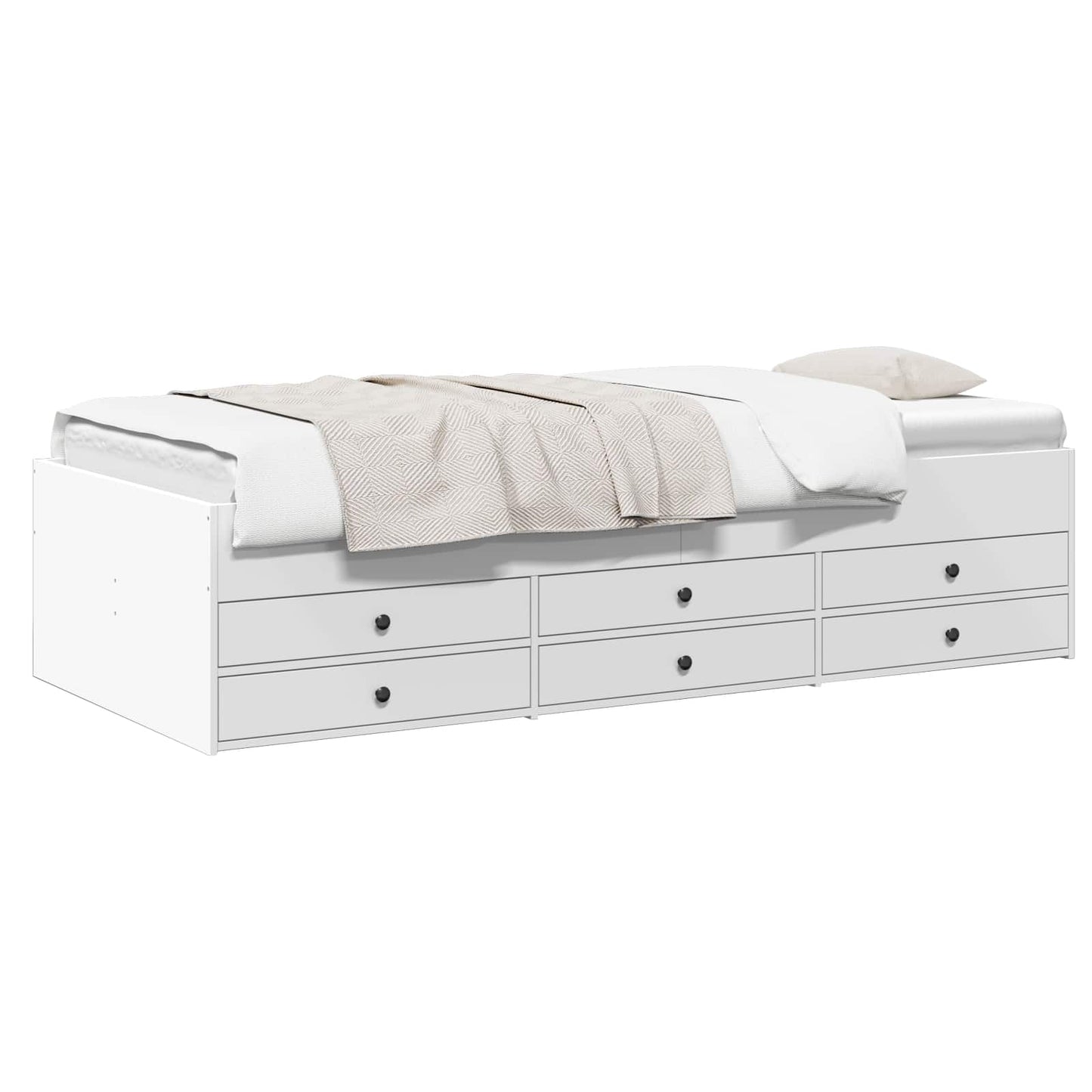 Bed Frame with Storage White 80 x 200 cm Engineered Wood