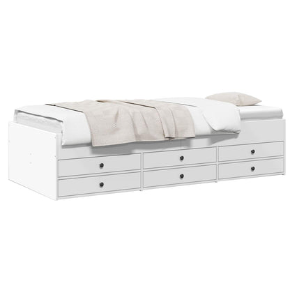 Bed Frame with Storage White 80 x 200 cm Engineered Wood
