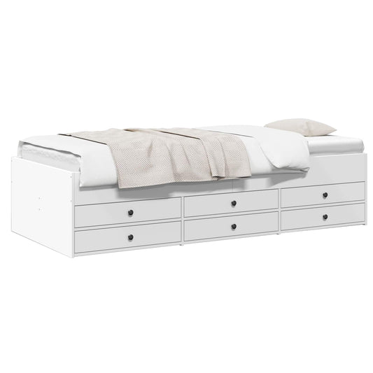 Bed Frame with Storage White 80 x 200 cm Engineered Wood