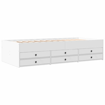 Bed Frame with Storage White 80 x 200 cm Engineered Wood