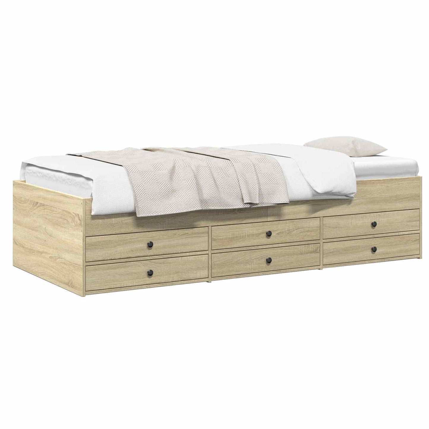 Bed Frame with Storage Sonoma Oak 80 x 200 cm Engineered Wood