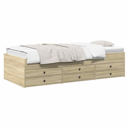 Bed Frame with Storage Sonoma Oak 80 x 200 cm Engineered Wood