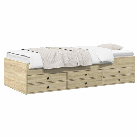 Bed Frame with Storage Sonoma Oak 80 x 200 cm Engineered Wood