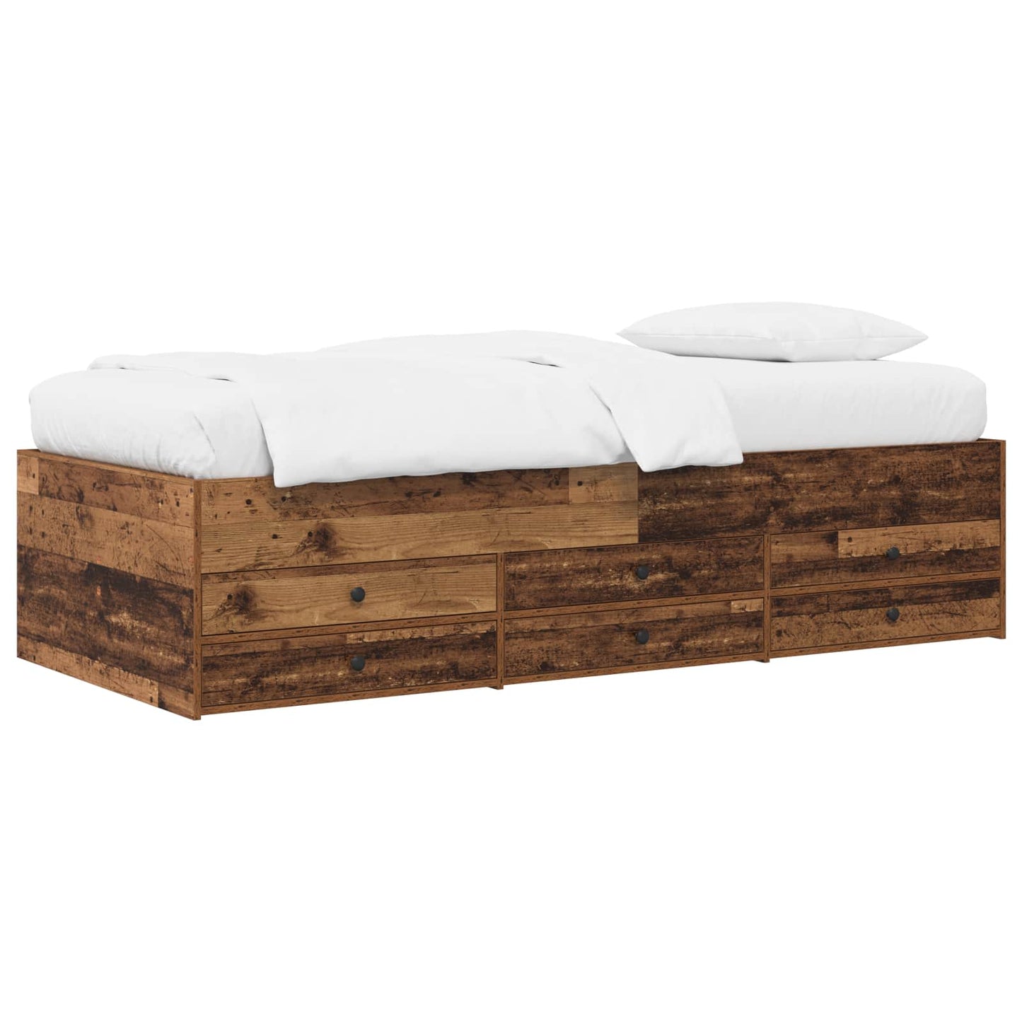 Bed Frame with Storage Old Wood 80 x 200 cm Engineered Wood