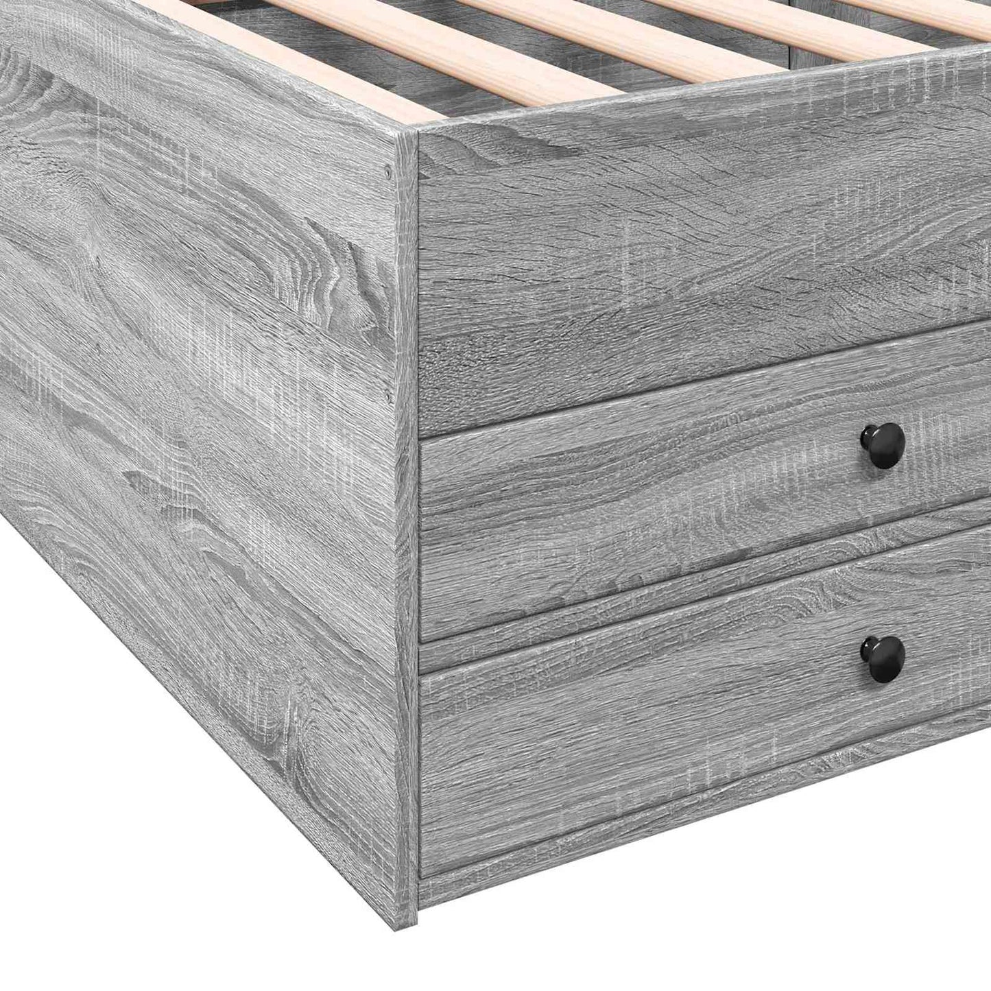 Bed Frame with Storage Grey Sonoma 80 x 200 cm Engineered Wood