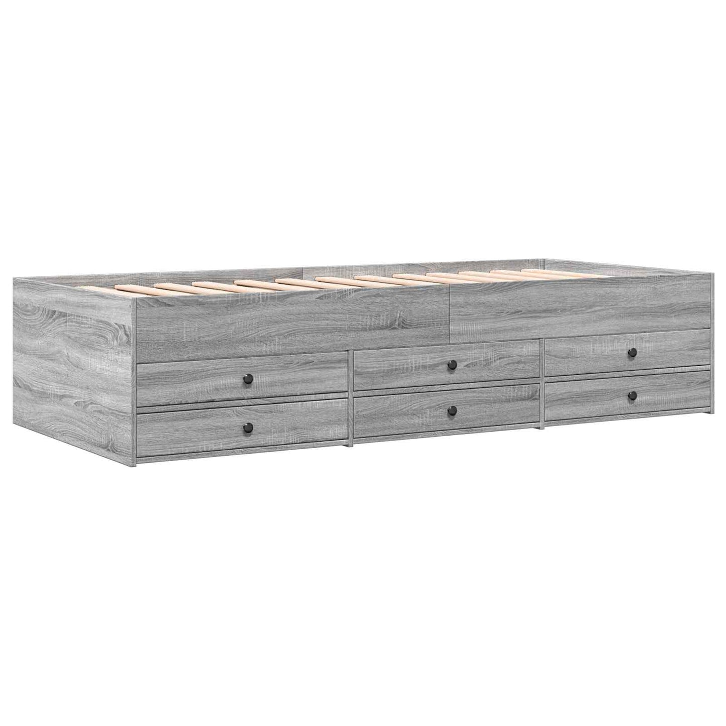 Bed Frame with Storage Grey Sonoma 80 x 200 cm Engineered Wood