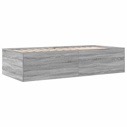Bed Frame with Storage Grey Sonoma 80 x 200 cm Engineered Wood