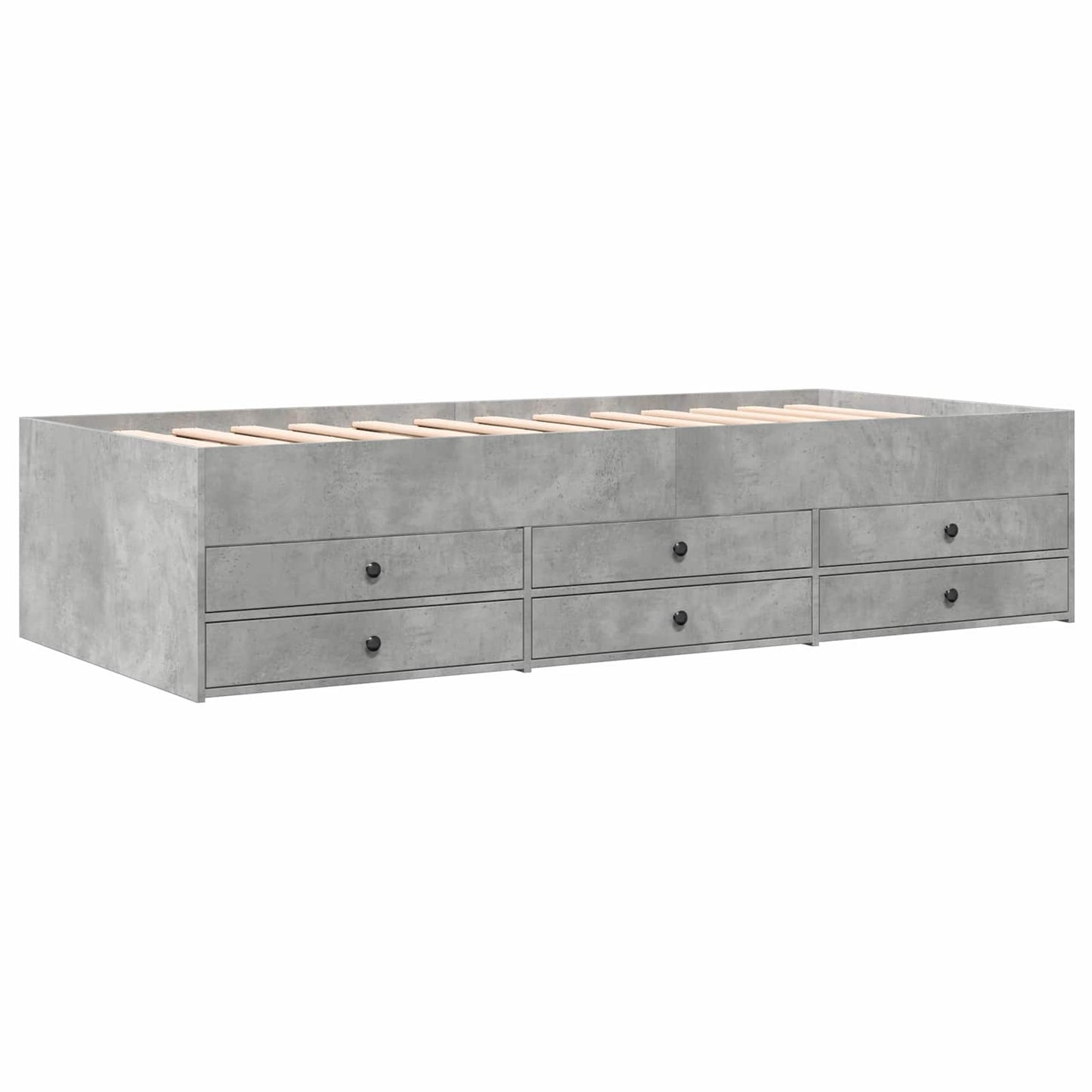 Bed Frame with Storage with Drawer Concrete Grey 80 x 200 cm