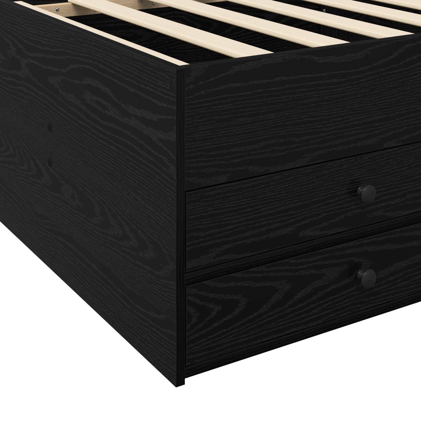 Bed Frame with Storage Black Oak 80 x 200 cm Engineered Wood
