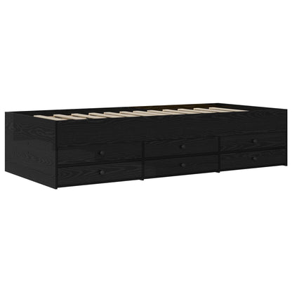 Bed Frame with Storage Black Oak 80 x 200 cm Engineered Wood