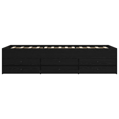 Bed Frame with Storage Black Oak 80 x 200 cm Engineered Wood